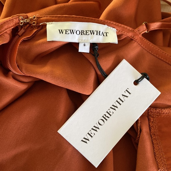 NEW WeWoreWhat Slip Sateen Wide Leg Jumpsuit in Clay Size S NWT - Picture 9 of 10